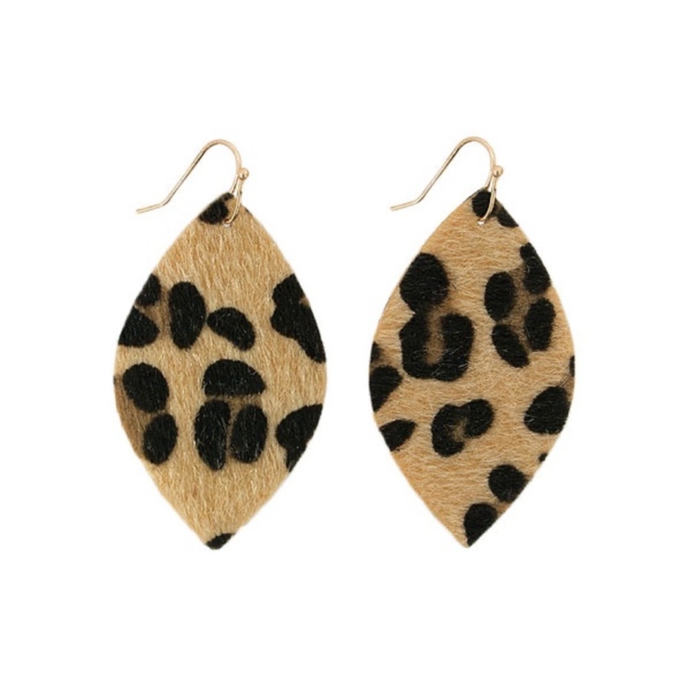 Leopard Print Drop Earrings